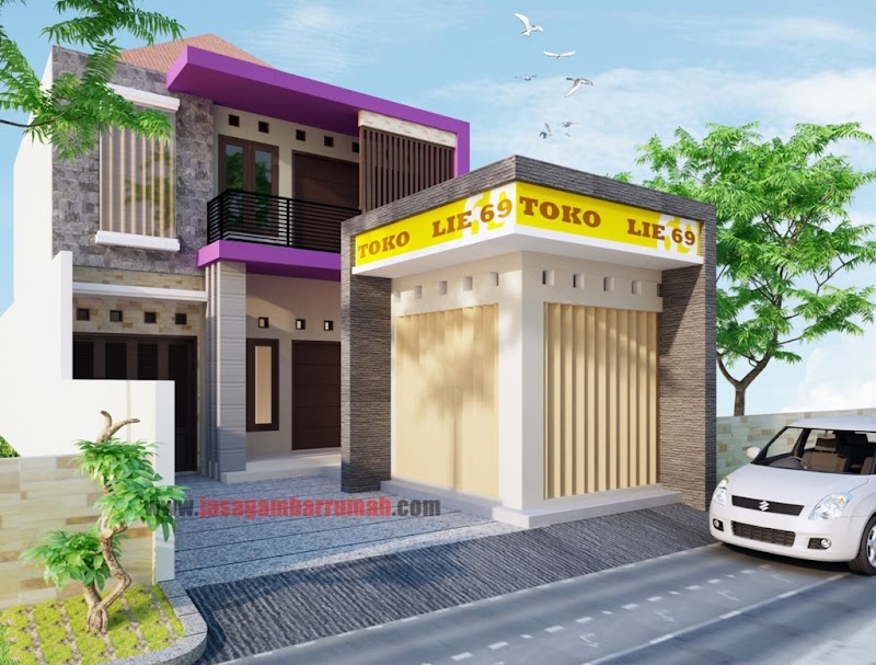 28+ Ide Populer Desain Toko Depan Rumah