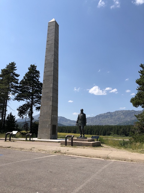 Theodore Roosevelt and John Stevens Memorial at Marias Pass