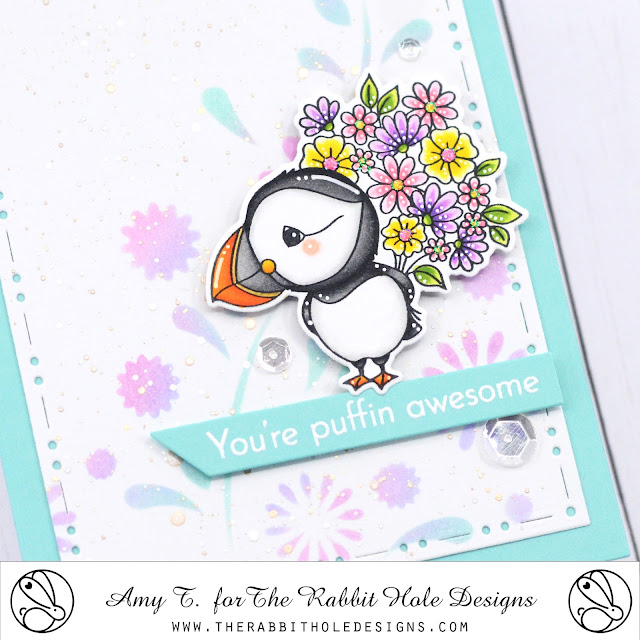 Love Puffin Stamp and Die Set illustrated by Agota Pop, You've Been Framed - Layering Dies, Build Your Garden Stencil by The Rabbit Hole Designs #therabbitholedesignsllc #therabbitholedesigns #trhd