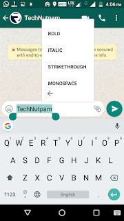 option to format whatsApp message