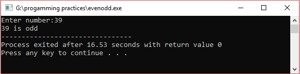 even number,odd number,odd even in c