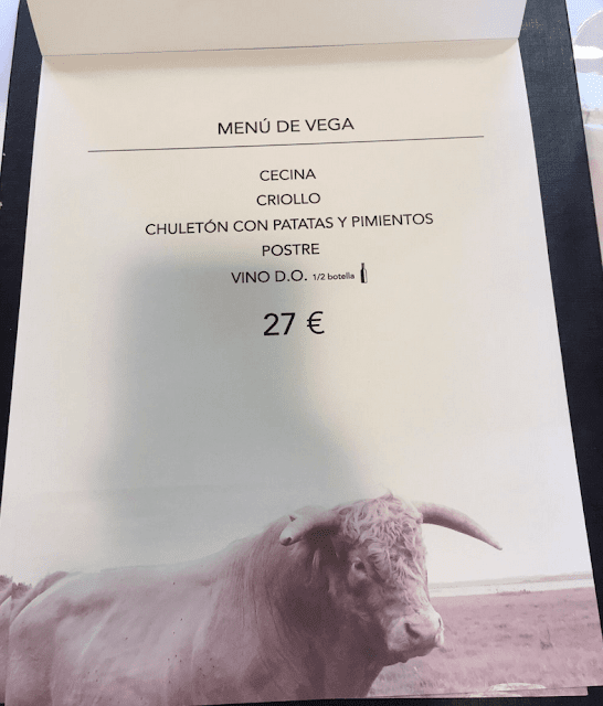 Menú de Vega por 27€
