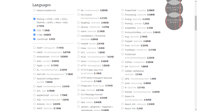 prism.js 言語の選択