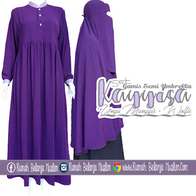 Set Gamis Syari Kayyisa Wolfis Manggis