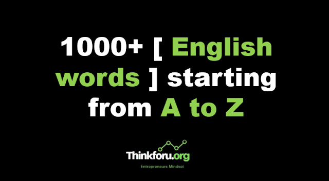 Cover Image of 1000+ [ English words ] starting from A to Z