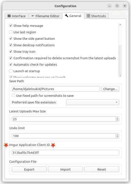 Flameshot features an integrated Imgur API