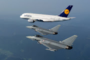 Eurofighter Typhoon On QRA Interception Training With New Lufthansa A380 .