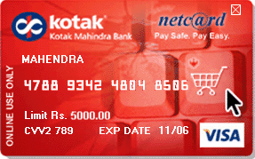 Kotak Mahindra Virtual Credit Cards