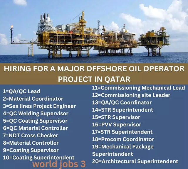 HIRING FOR A MAJOR OFFSHORE OIL OPERATOR PROJECT IN QATAR