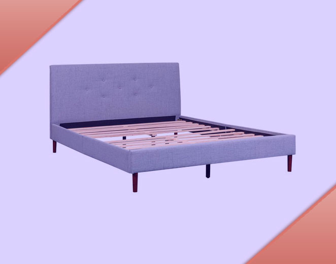 Shana Contemporary Platform Bed - Queen - Silver