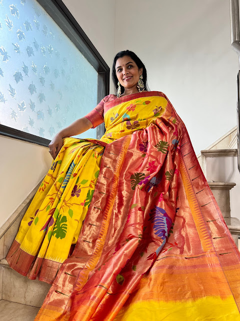 jamdani silk paithani saree