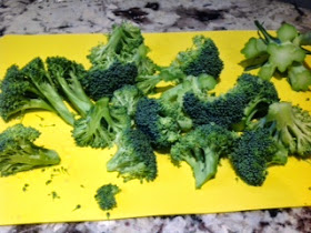 cut up broccoli flowerettes