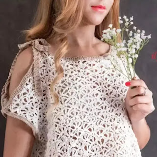 Blusa Latte e Miele a Crochet