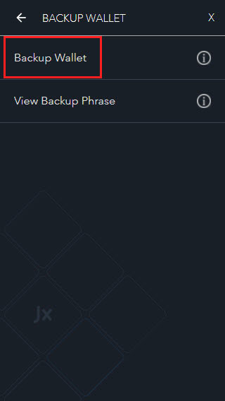 『Backup Wallet』をクリック