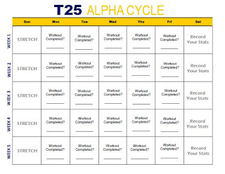 Workout Calendar ALPHA T25 Beachbody