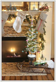 Wire Brush Christmas Tree-French Farmhouse Vintage Christmas Mantel 2014- From My Front Porch To Yours