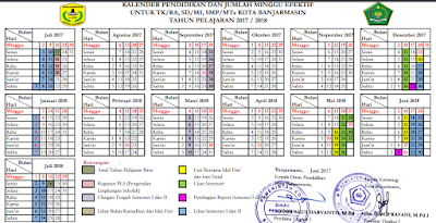 Kalender Pendidikan Kalimantan Selatan 2017/2018