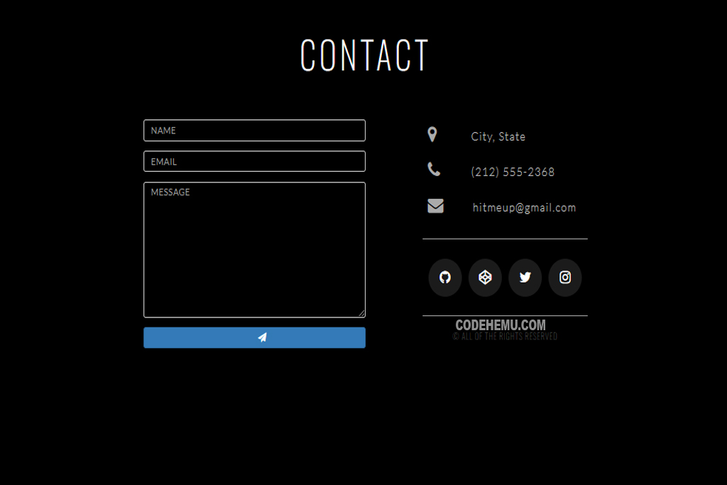 NEW 25 CONTACT FORM USE HTML/CSS