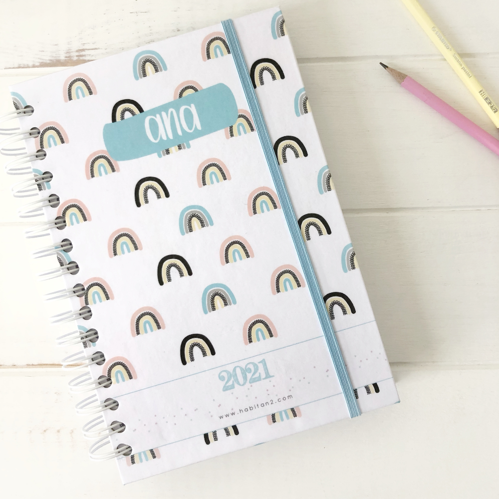 agenda personalizada arco iris