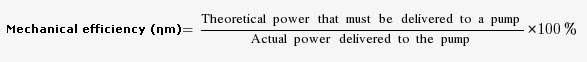 Mechanical efficiency of a centrifugal pump