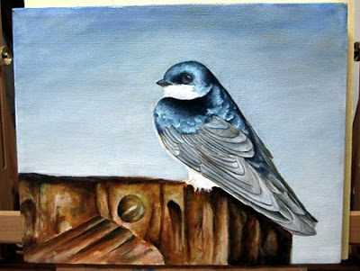 bird oil painting