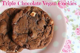 triple chocolate vegan cookies