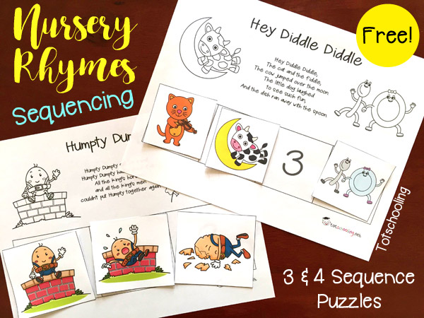 Free Nursery Rhymes Sequencing Printables Totschooling Toddler Preschool Kindergarten Educational Printables