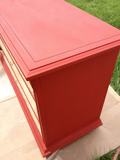 Dresser converted to TV Console using Annie Sloan Chalk Paint Emperor's Silk with Dark Wax