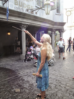 Rebecca performing spells in Universal Orlando