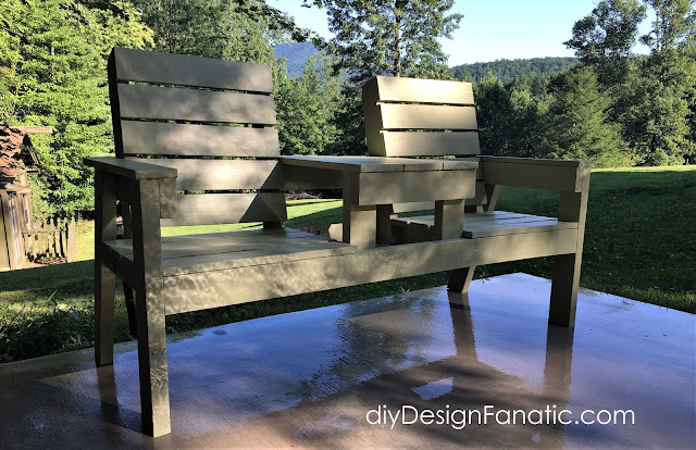 mountain cottage, 2 seat bench,  double chair bench, wood project