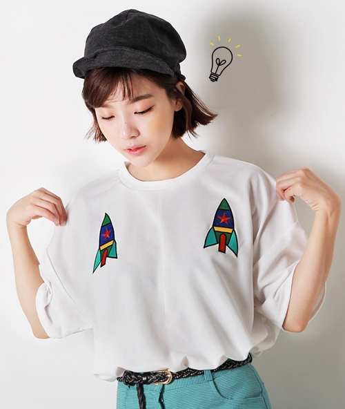 Rocket Embroidered Tee