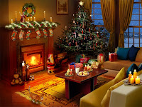 3d Christmas Fireplace Desktop Wallpapers