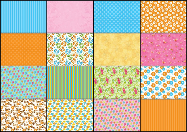 Papers of the Girls Luau Clipart.