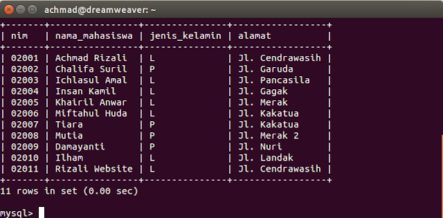 Cara Input, Edit dan Delete Data pada MySQL