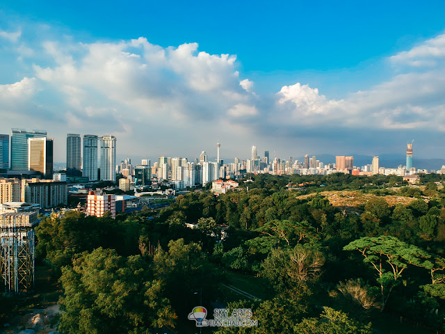 KL City featuring KL Tower and KLCC Sunset scenery - bird eye view captured using DJI Spark