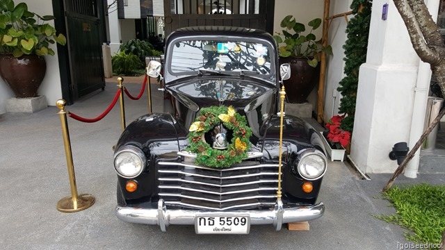 Antique car outside the ninetynine gallery hotel.