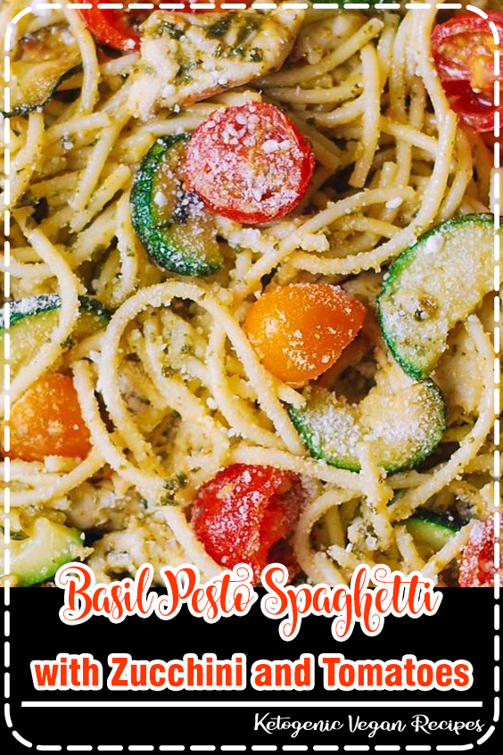 Basil Pesto Spaghetti with Zucchini and Tomatoes Basil Pesto Spaghetti with Zucchini and Tomatoes