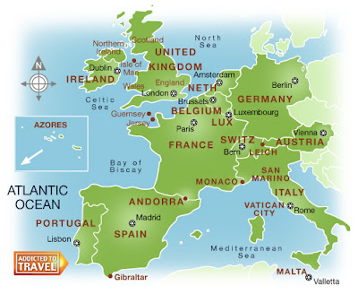 Westeuropa Karte Politisch Bild