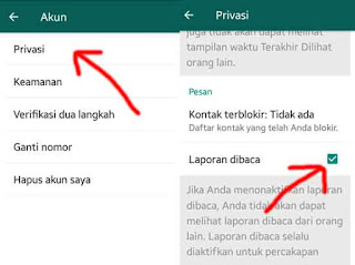 tutroial kedua menghapus tanda laporan dibaca pada whatsapp