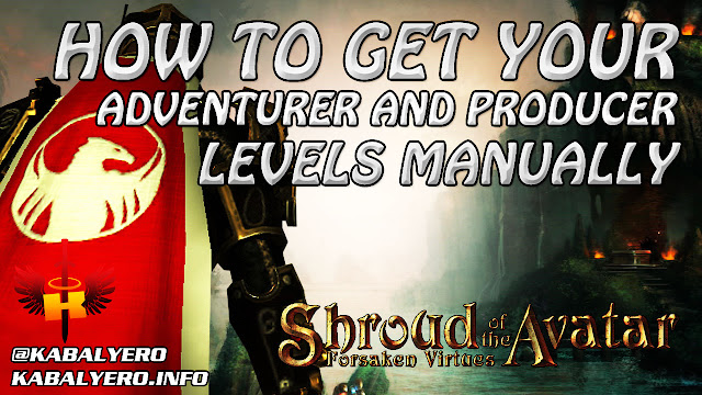 How To Get Your Adventurer and Producer Levels Manually in Shroud of the Avatar