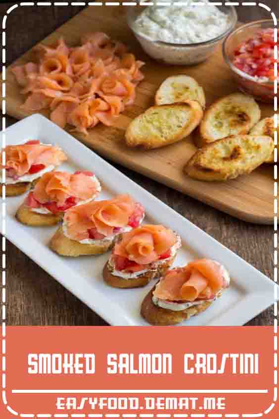 These smoked salmon crostini are simple to make, but complex in taste and texture. Quick and impressive appetizer in less than 30 minutes!#Appetizers#Seafood Appetizers