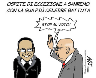 carlo conti, sanremo, napolitano, voto, televoto, vignetta, satira