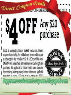 Free Printable Boston Market Coupons