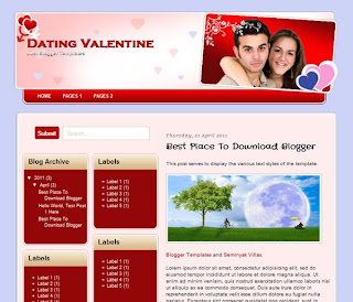 Dating Valentine Blogger Template