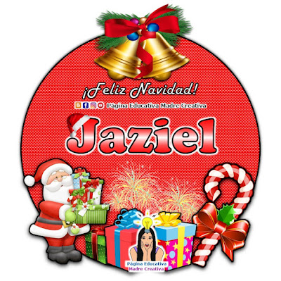 Nombre Jaziel - Cartelito por Navidad