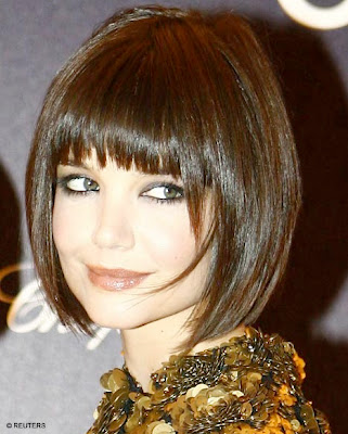 Pictures of Katie Holmes Angle Bob Hairstyles