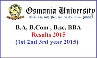 Osmania University Degree Results 2015 (March / April)