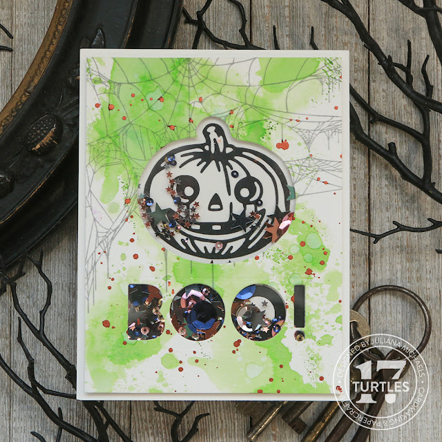 Boo Halloween Shaker Card by Juliana Michaels featuring Tim Holtz Retro Halloween and Halloween Bold Text Thinlits