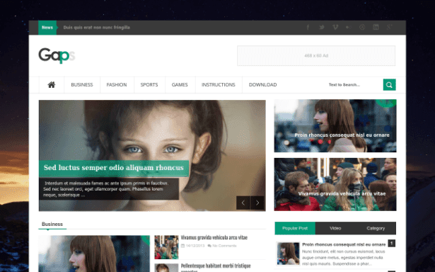 Gaps Responsive Blogger Template