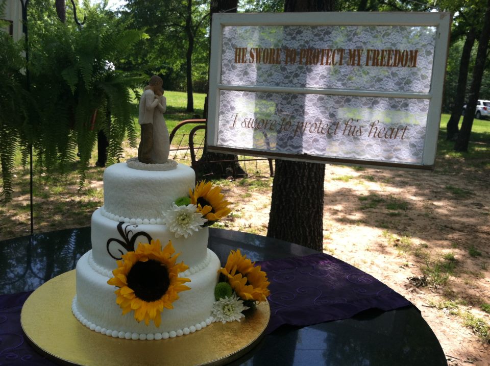 This wedding cake was for a vintage country wedding